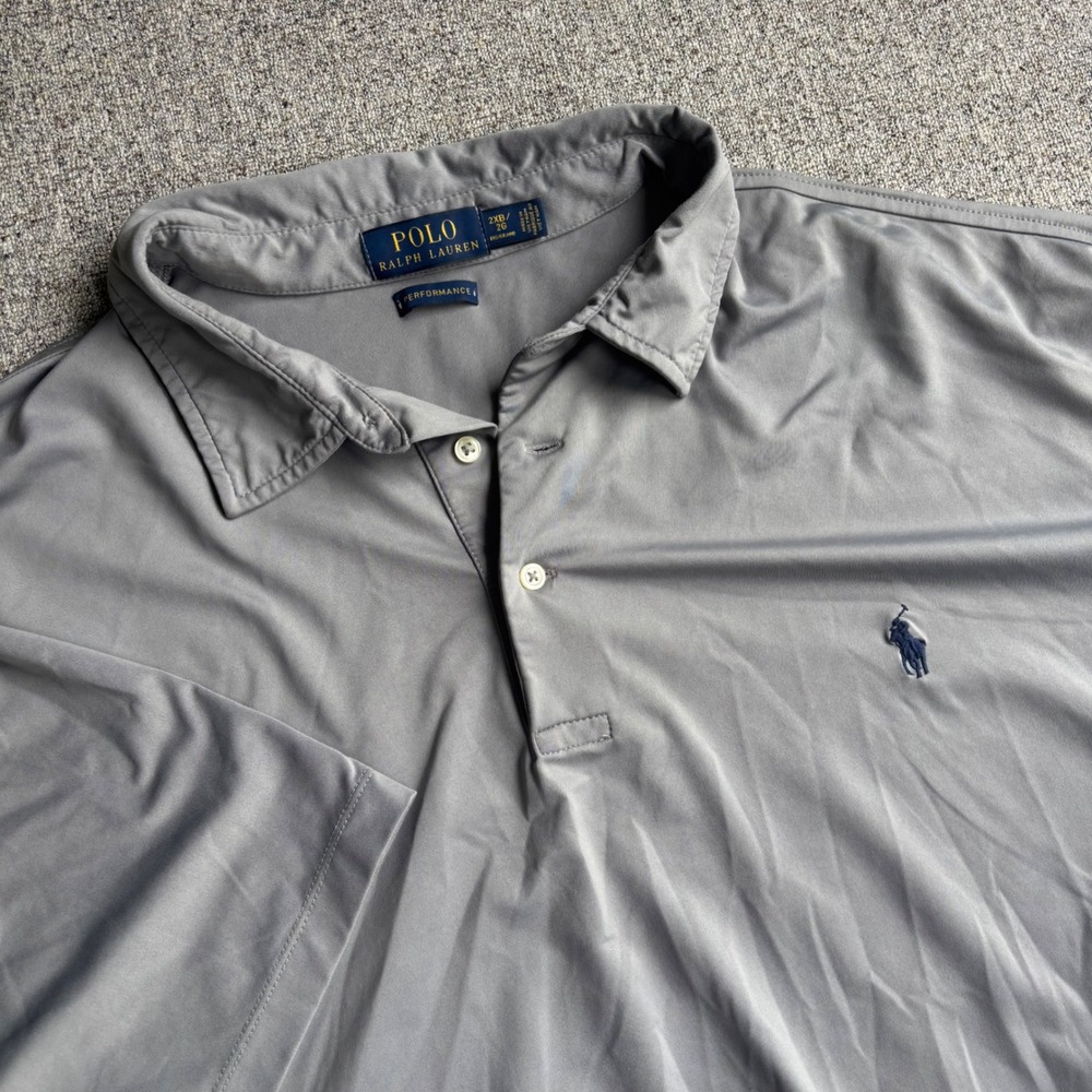 Polo Ralph Lauren Polo Mens 2XB Gray Performance Short Sleeve Pony Golf Shirt